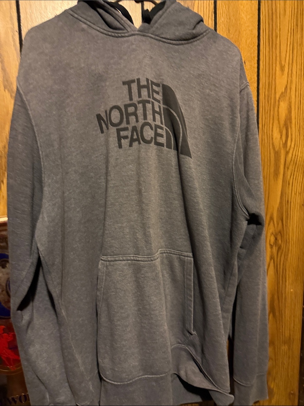 The North Face Men's Charcoal Gray Pullover Hoodie with Logo